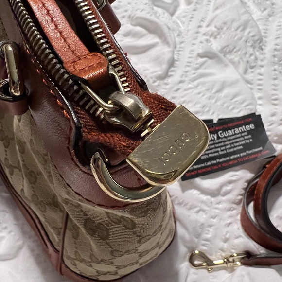 Gucci Monogram Web Mayfair Top Handle Satchel Crossbody Two Way Shoulder Bag - Picture 5 of 16